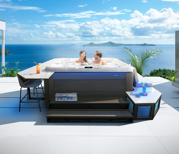 Calspas hot tub being used in a family setting - Westminster